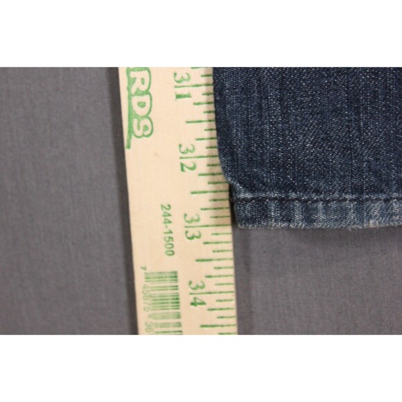 7 For All Mankind Jeans Mens Standard Straight Leg Button Fly Destressed 34X33 - Picture 8 of 14
